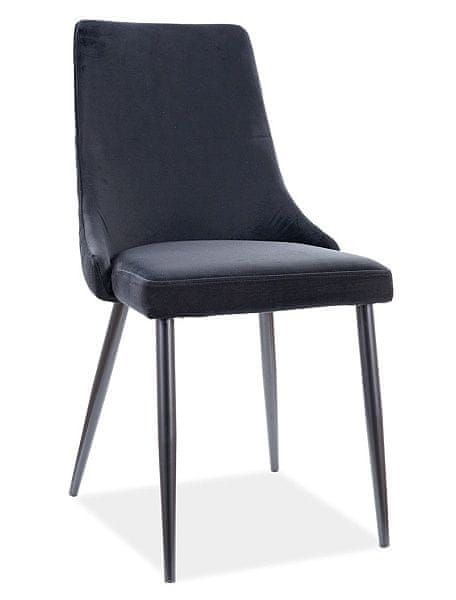 CASARREDO Jedálenská čalúnená stoličky NOPI velvet čierna / čierna mat
